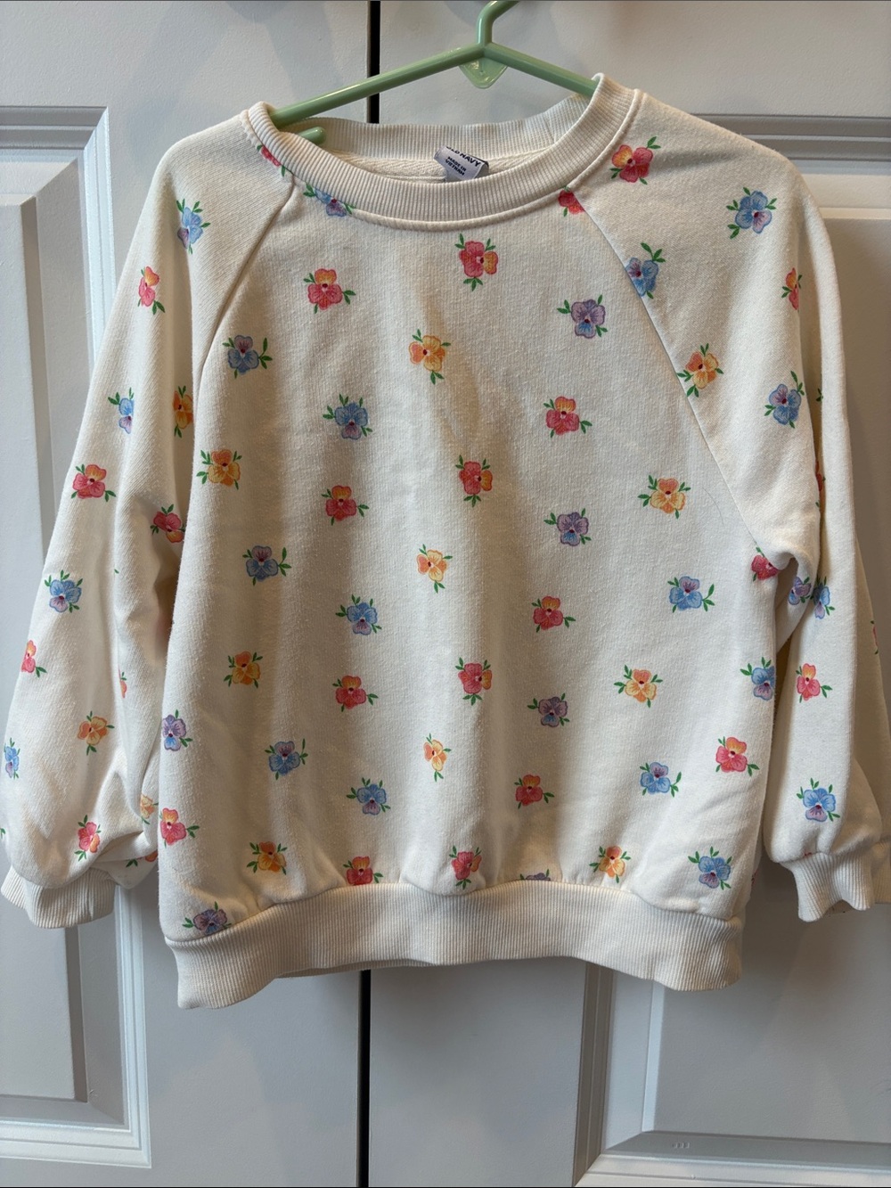 Cream Floral Print Sweatshirt - Women Sweaters